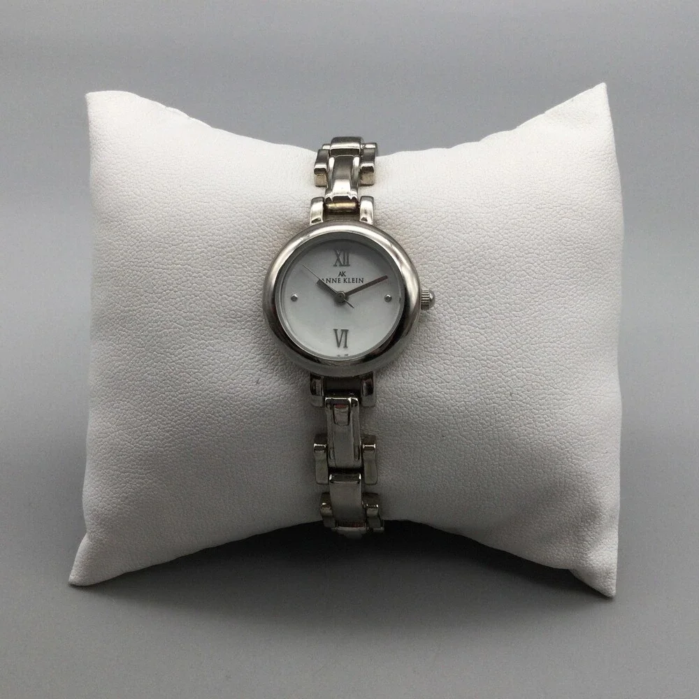 Anne Klein Womens Watch 22mm White Dial Silver Tone 10/6155 New Battery 6